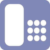 Teléfono de botón púrpura, ilustración de icono, vector sobre fondo blanco