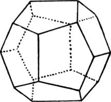 dodecaedro pentagonal, ilustración vintage. vector