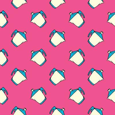 Coffee maker ,seamless pattern on pink background.
