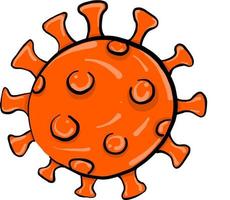 Orange coronavirus, illustration, vector on white background