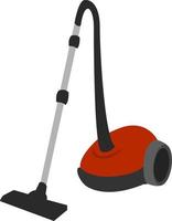 Red vacuum cleaner, illustration, vector on white background.