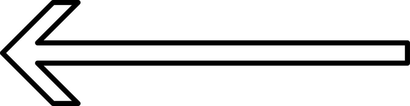 Simple arrow pointinh to the left, illustration, vector on white background.