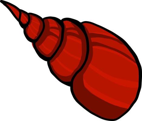 Red shell, illustration, vector on white background