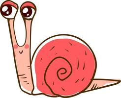 Cute snail, illustration, vector on white background.