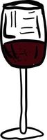 Full wine glass, illustration, vector on white background.