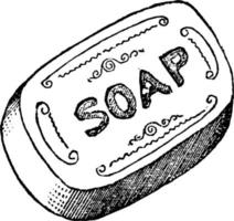 Soap, vintage illustration vector