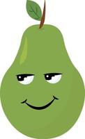 Green pear, illustration, vector on white background.