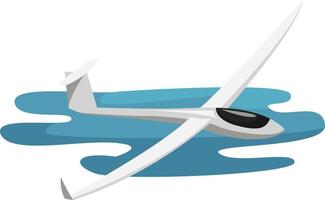 Glider aircraft, illustration, vector on white background