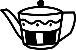 Interesting teapot, illustration, vector on a white background.