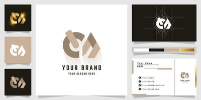 Letter EN or EA monogram logo with business card design vector