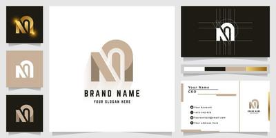 Letter NN or Na monogram logo with business card design vector