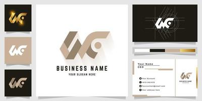 Letter WC or MC monogram logo with business card design vector