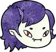 Retro grunge texture cartoon vampire girl vector