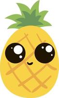 Cute pineapple, illustration, vector on white background.