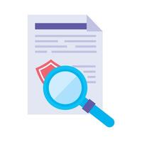 magnifying glass with document vector