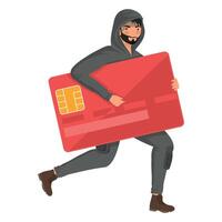 hacker with credit card vector