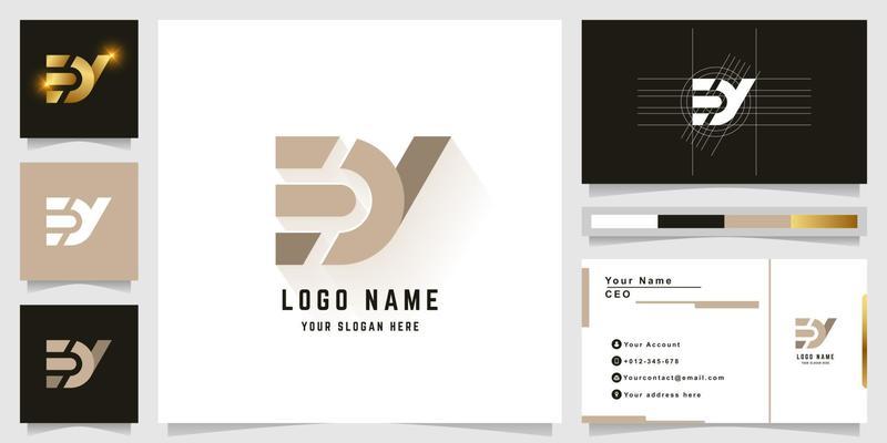 Letter EY or DY monogram logo with business card design