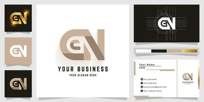 Letter aN or CN monogram logo with business card design vector