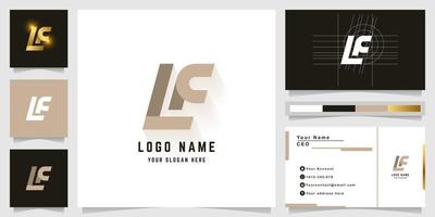 Letter LF or LFC monogram logo with business card design vector