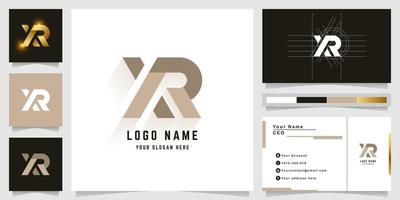 Letter XR or XAR monogram logo with business card design vector