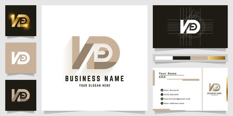Letter ND or VD monogram logo with business card design