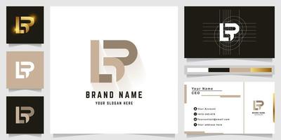 Letter LR or LB monogram logo with business card design vector