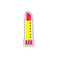 Doodle sticker with lipstick. vector