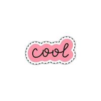 Doodle sticker with text cool. vector