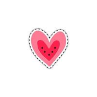 Doodle sticker with heart. vector