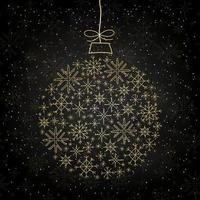 Background with ball made from snowflakes. vector