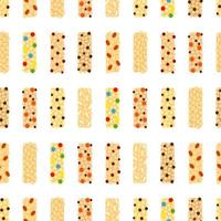 Seamless pattern with granola bars. vector