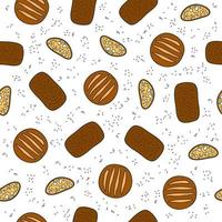 Seamless pattern with grey, black bread. vector