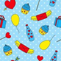 Seamless pattern with pop items. vector