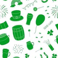 Seamless pattern with items for Saint patrick s day. vector