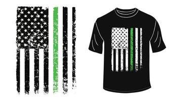 Thin Green Line Flag Design vector