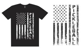 Pickleball With USA Flag T Shirt Design vector