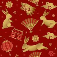 Chinese New Year Seamless with Deep Red Color vector