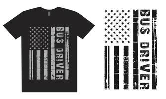 American Bus Driver T Shirt Design vector