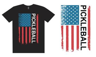 diseño de camiseta de pickleball americano vector