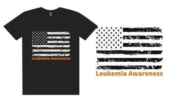diseño de camiseta de bandera de conciencia de leucemia vector