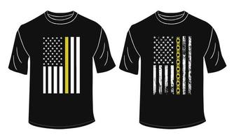 Thin Yellow Line With USA Flag Design vector