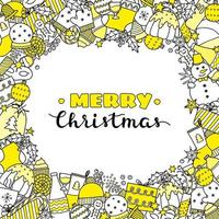 Background with doodle Christmas items. vector