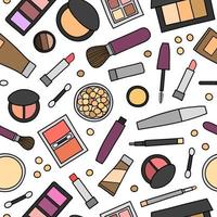 Seamless pattern with cosmetics. vector