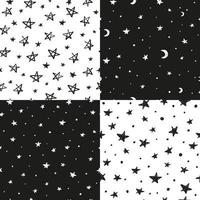 Seamless patterns with stars. vector