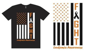 lucha contra el diseño de camisetas de concientización sobre la leucemia vector