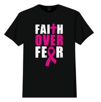 diseño de camiseta de fe sobre miedo vector