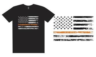 diseño de camiseta de línea naranja delgada vector