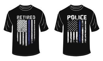 diseño de camiseta de oficial de policía retirado vector