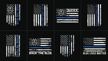 Back The Blue Thin Blue Line American Flag Police Support 18877414 Vector  Art at Vecteezy