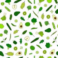 Seamless pattern with veggies and fruits. vector